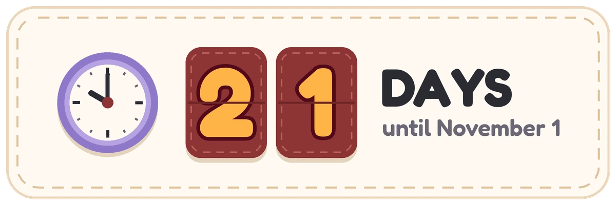21 days until November 1